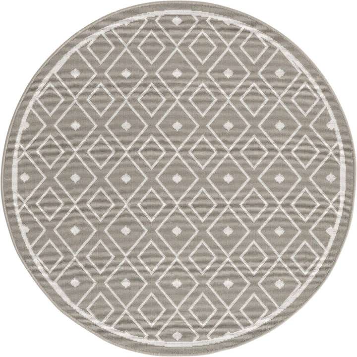 4' x 4' Easy-Clean Lattice Indoor / Outdoor Round Rug