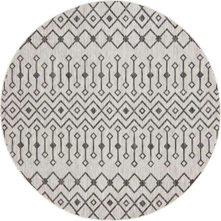 7' 10 x 7' 10 Easy-Clean Lattice Indoor / Outdoor Round Rug
