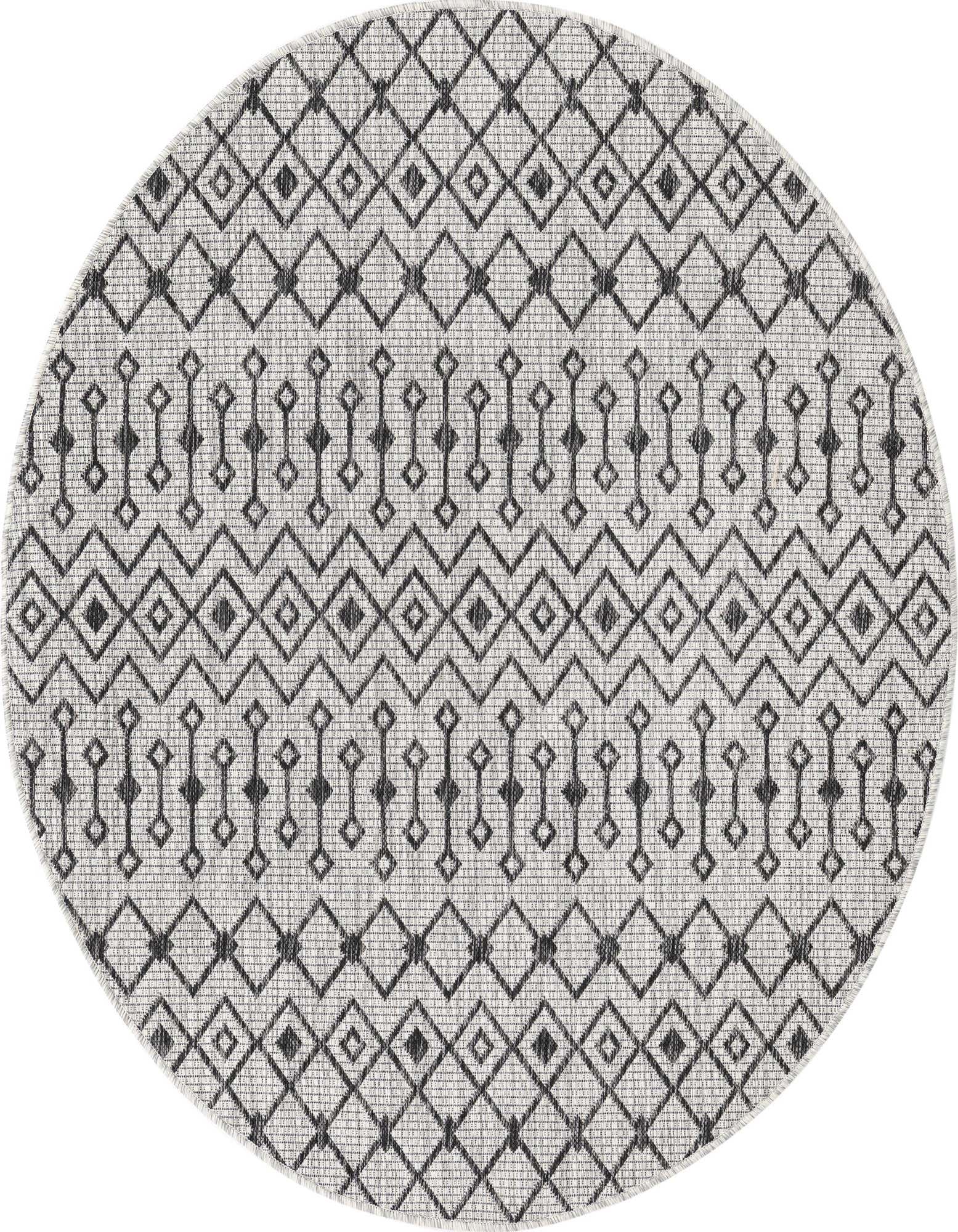 5' 3 x 5' 3 Easy-Clean Lattice Indoor / Outdoor Round Rug