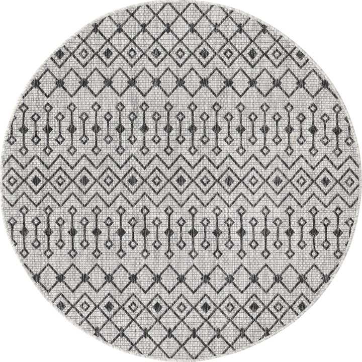 5' 3 x 5' 3 Easy-Clean Lattice Indoor / Outdoor Round Rug