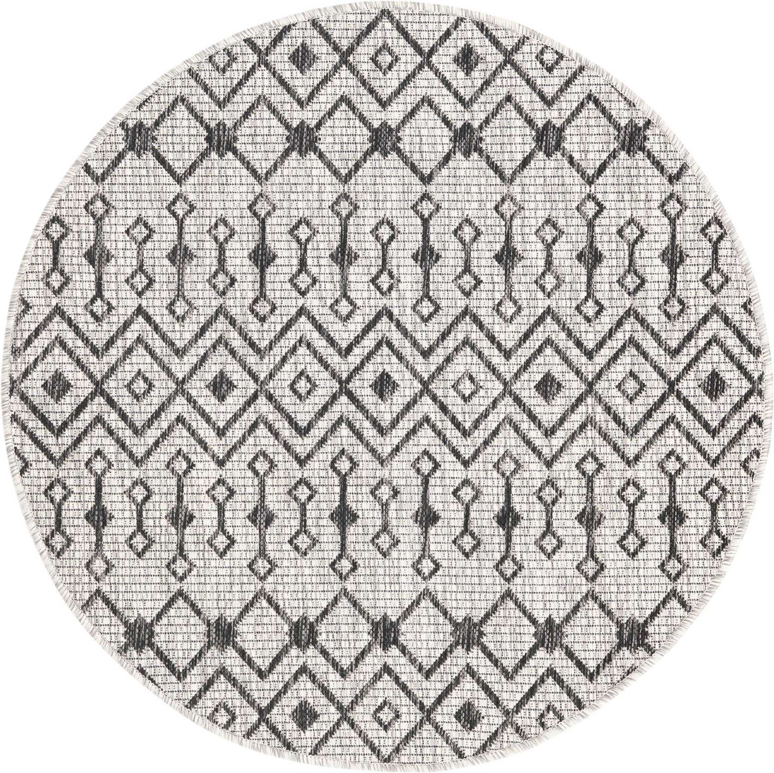 3' x 3' Easy-Clean Lattice Indoor / Outdoor Round Rug
