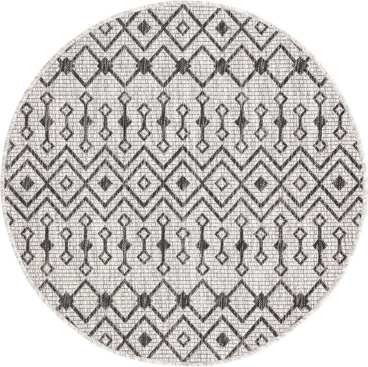 3' x 3' Easy-Clean Lattice Indoor / Outdoor Round Rug