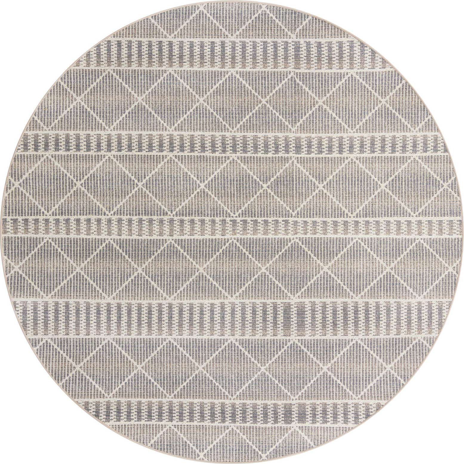 7' 10 x 7' 10 Easy-Clean Lattice Indoor / Outdoor Round Rug