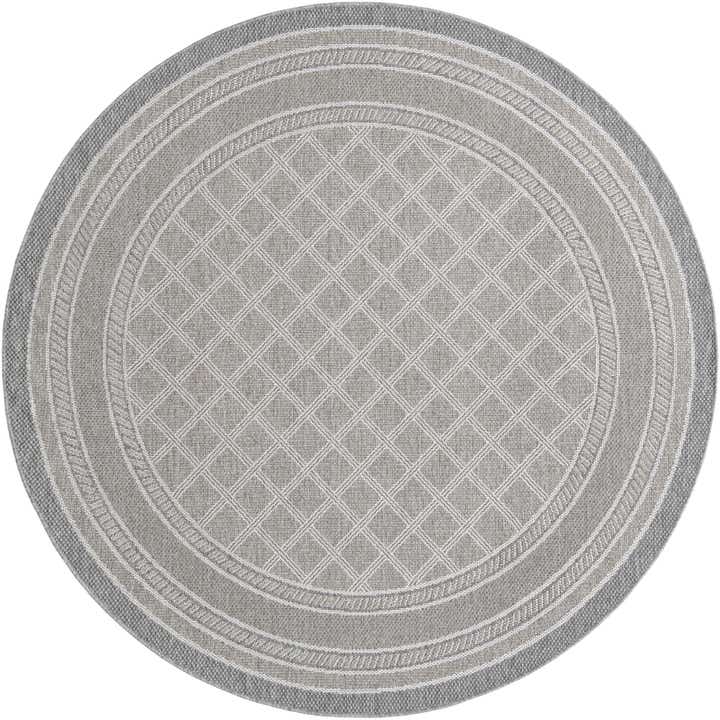 7' 10 x 7' 10 Easy-Clean Lattice Indoor / Outdoor Round Rug