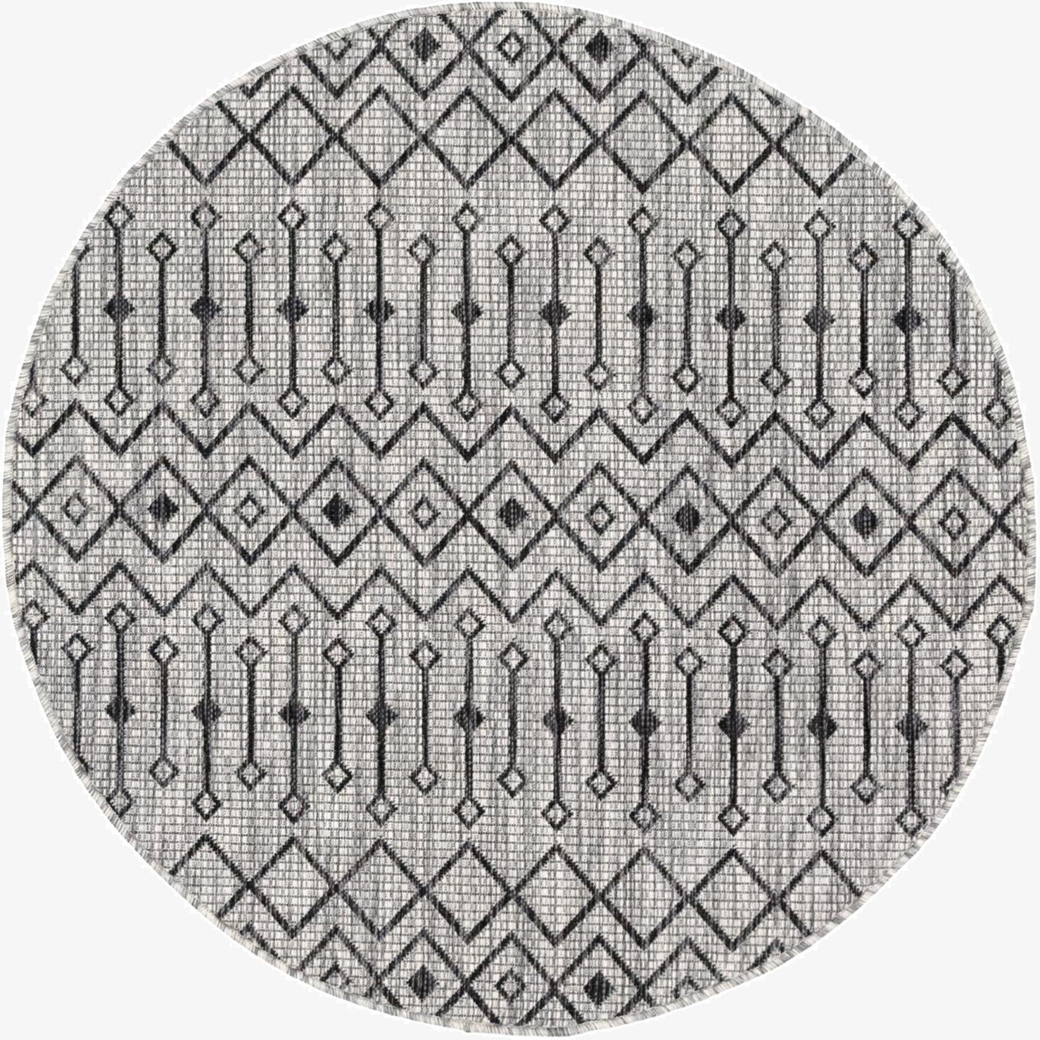 4' x 4' Washable Lattice Indoor / Outdoor Round Rug