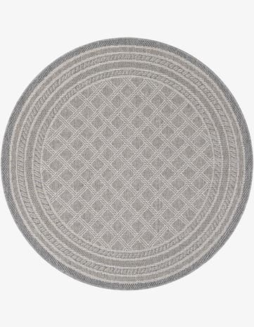 5' 1 x 5' 1 Easy-Clean Lattice Indoor / Outdoor Round Rug