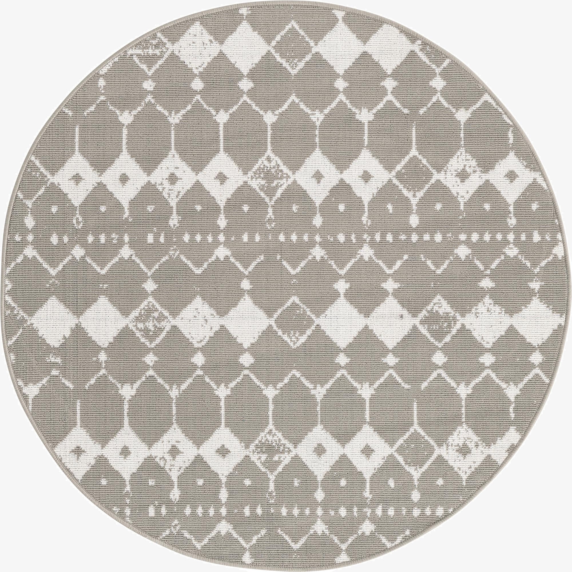 4' x 4' Washable Lattice Indoor / Outdoor Round Rug