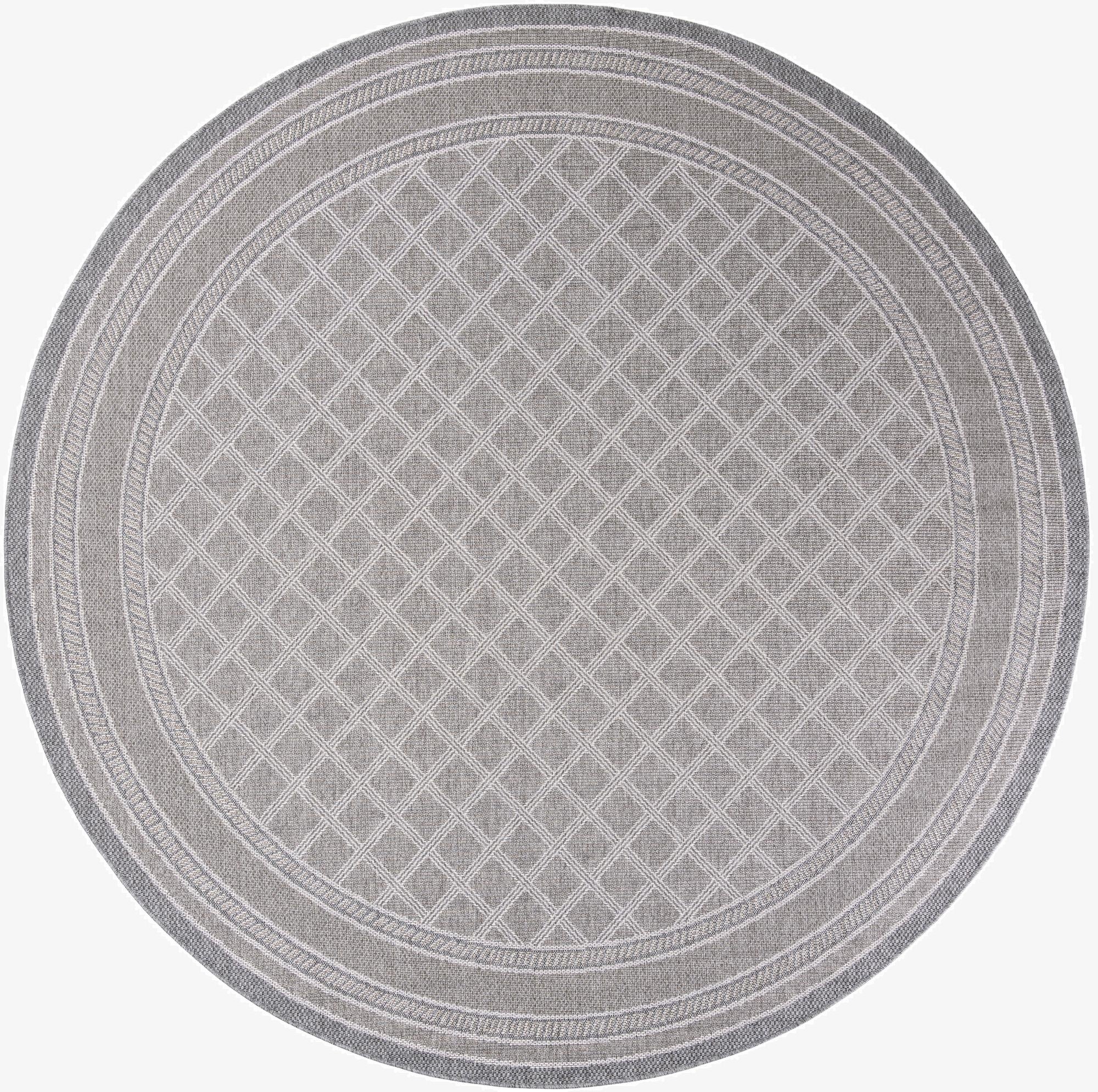 10' x 10' Washable Lattice Indoor / Outdoor Round Rug
