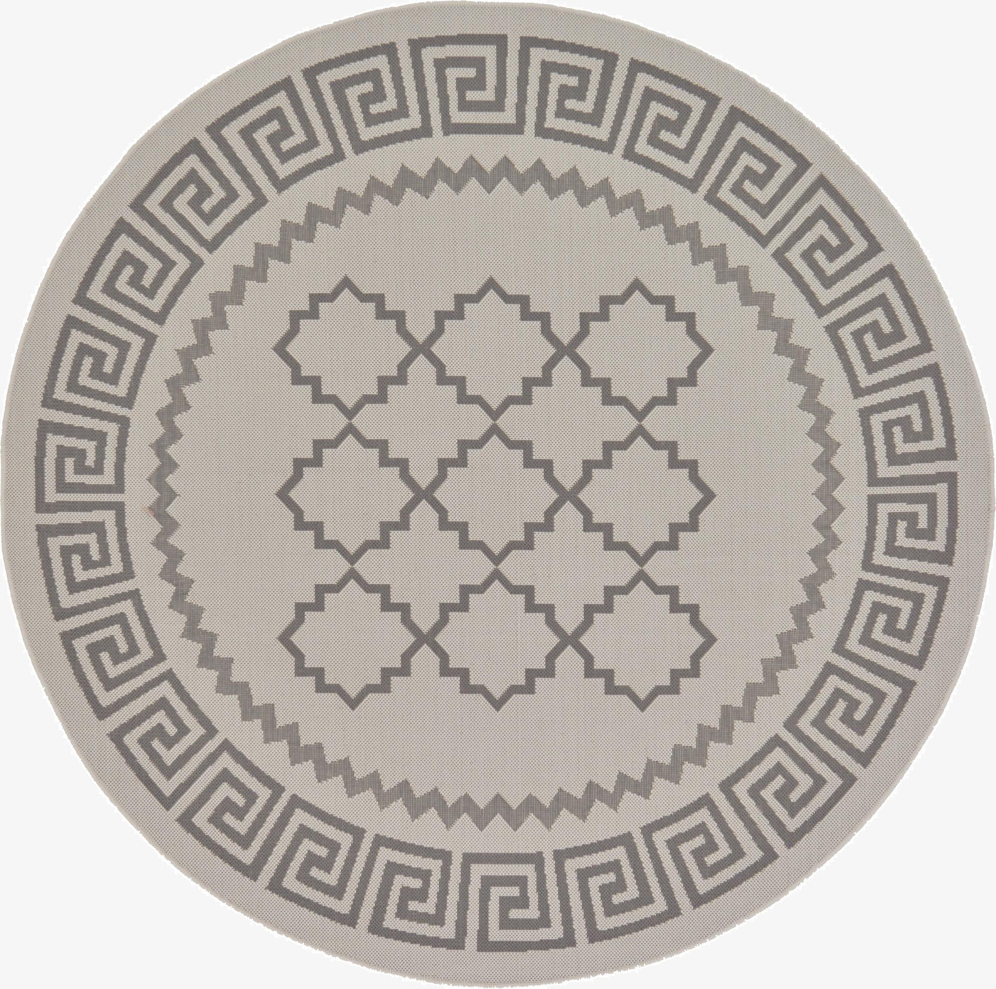 6' x 6' Washable Lattice Indoor / Outdoor Round Rug