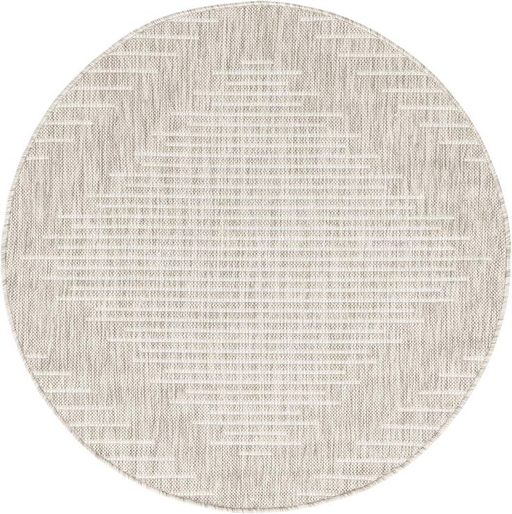 Detail image of 3' x 3' Easy-Clean Modern Indoor / Outdoor Round Rug