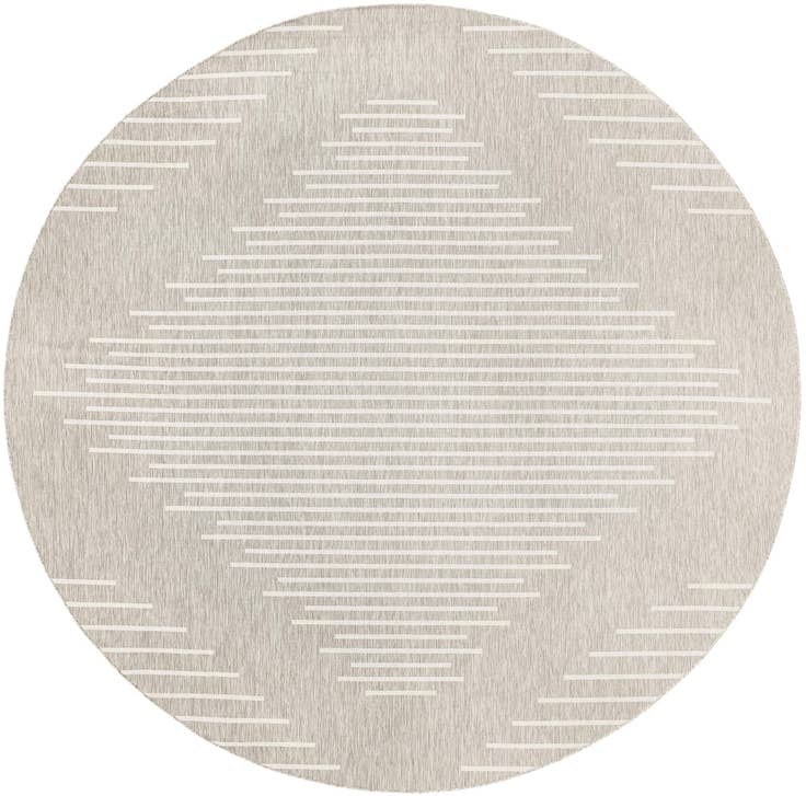 Detail image of 6' x 6' Easy-Clean Modern Indoor / Outdoor Round Rug