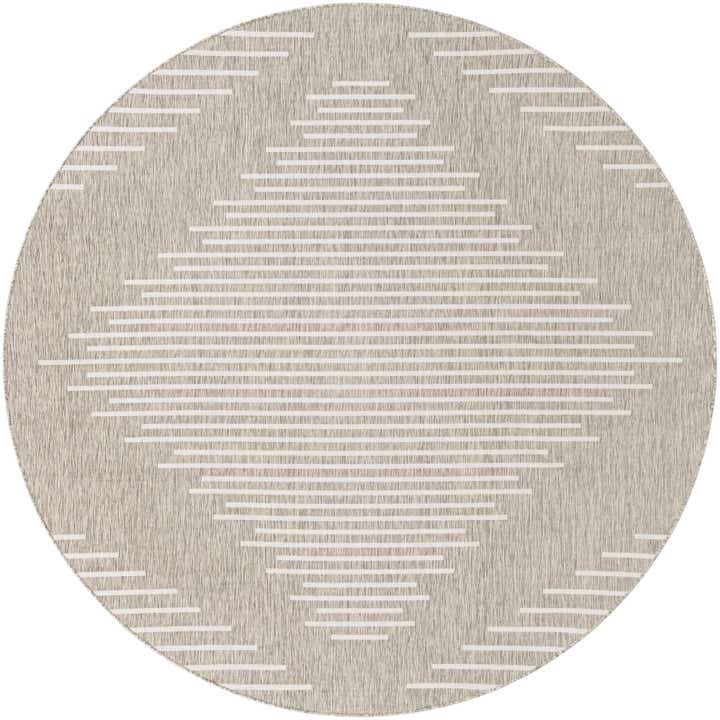 10' x 10' Easy-Clean Modern Indoor / Outdoor Round Rug