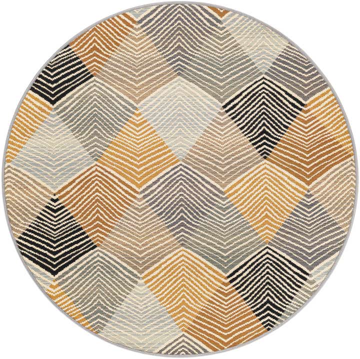 4' x 4' Easy-Clean Modern Indoor / Outdoor Round Rug