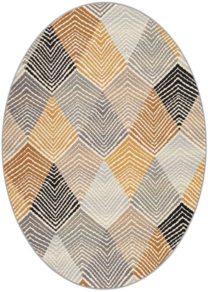 5' x 5' Easy-Clean Modern Indoor / Outdoor Round Rug