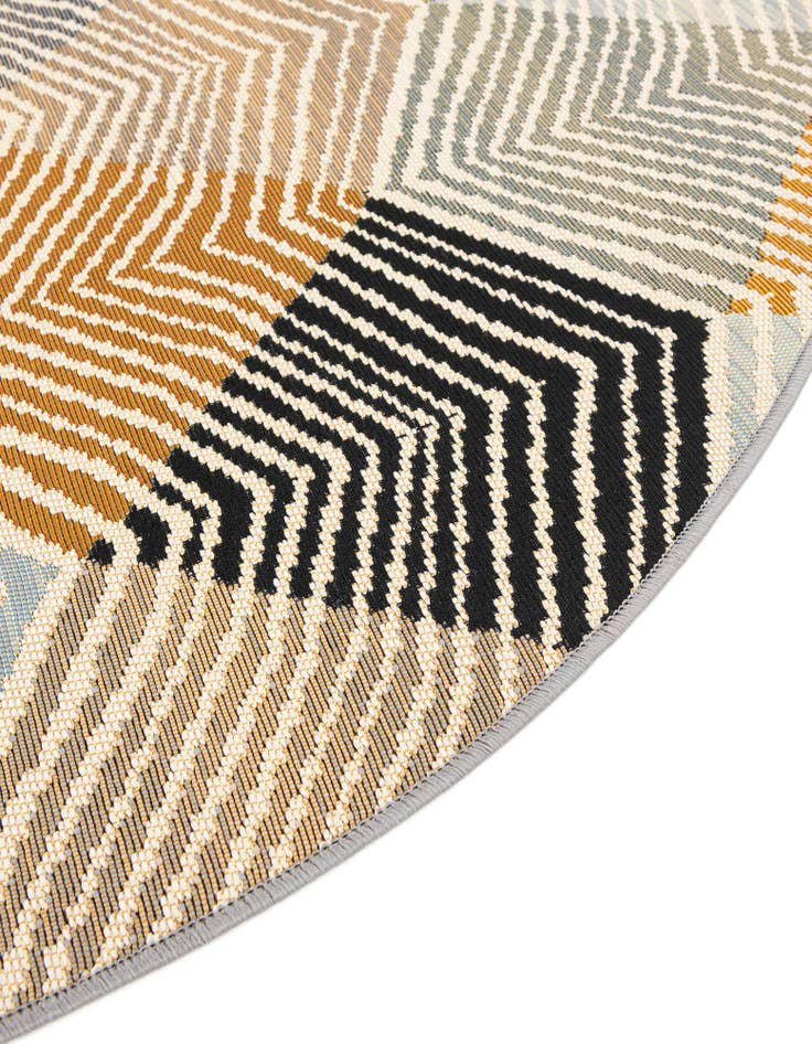 Detail image of 4' x 4' Easy-Clean Modern Indoor / Outdoor Round Rug