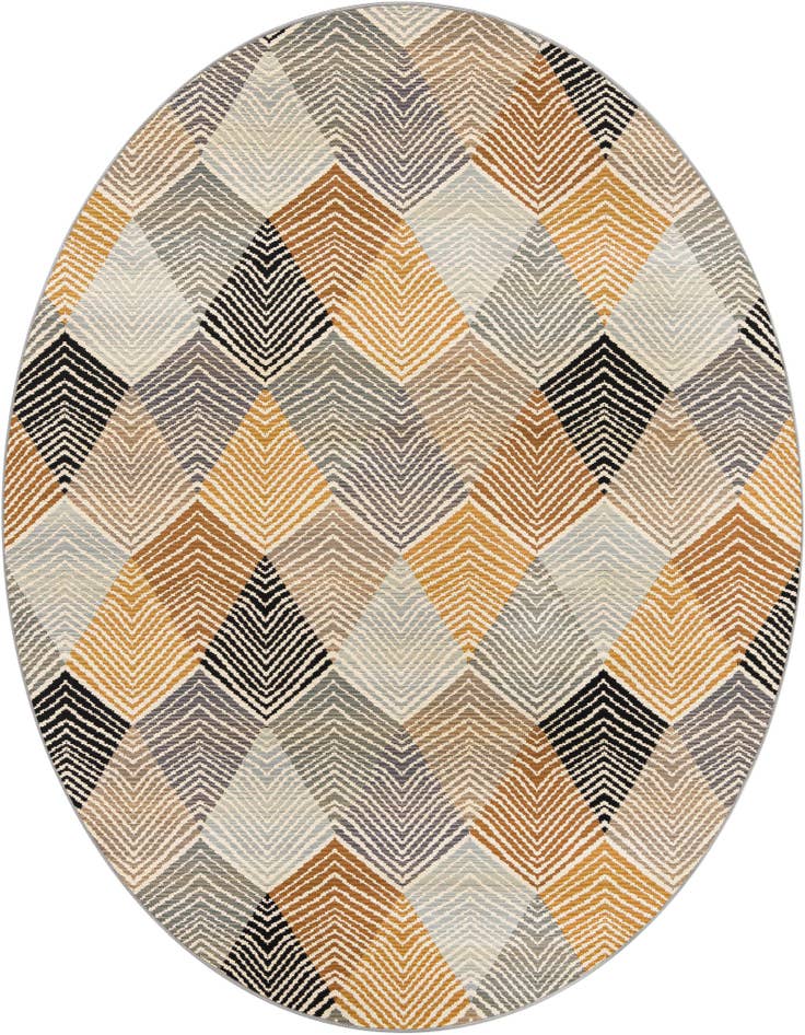Detail image of 7' 10 x 7' 10 Easy-Clean Modern Indoor / Outdoor Round Rug