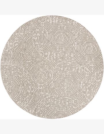 12' x 12' Easy-Clean Modern Indoor / Outdoor Round Rug
