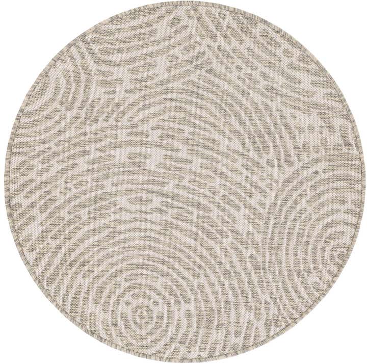 3' x 3' Easy-Clean Modern Indoor / Outdoor Round Rug