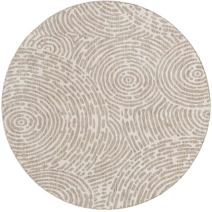 7' 10 x 7' 10 Easy-Clean Modern Indoor / Outdoor Round Rug
