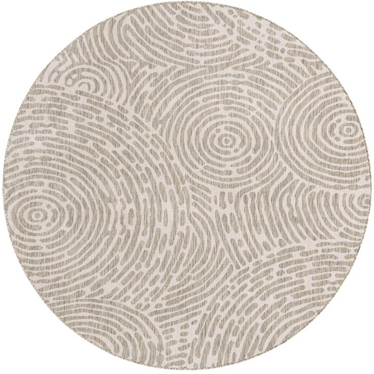 Detail image of 7' 10 x 7' 10 Easy-Clean Modern Indoor / Outdoor Round Rug