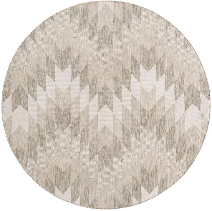 7' 10 x 7' 10 Easy-Clean Modern Indoor / Outdoor Round Rug