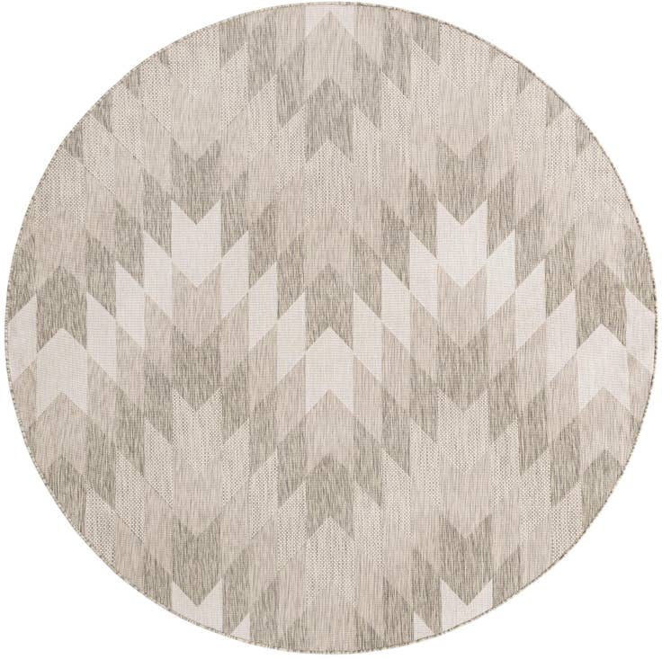 Detail image of 7' 10 x 7' 10 Easy-Clean Modern Indoor / Outdoor Round Rug