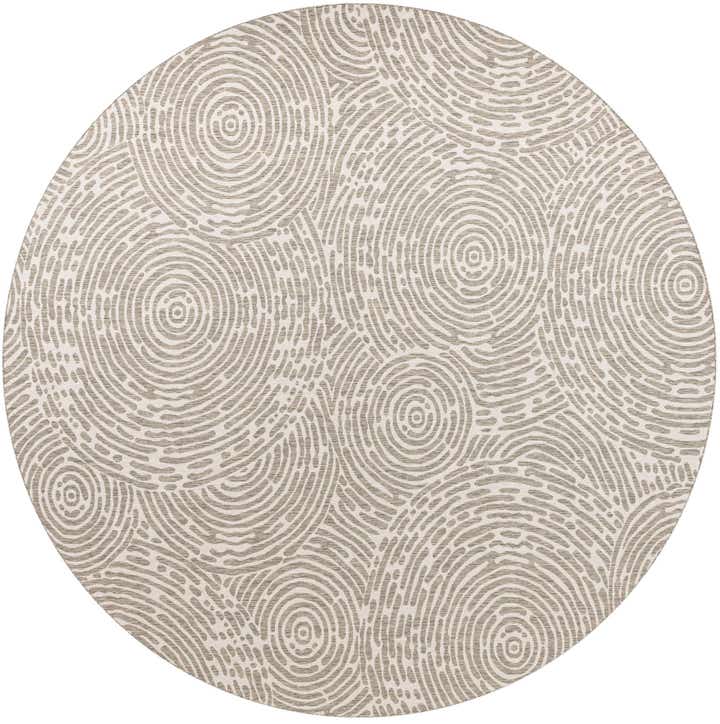 13' x 13' Easy-Clean Modern Indoor / Outdoor Round Rug