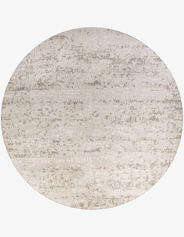 Gray Easy-Clean Modern Indoor / Outdoor Round Rug