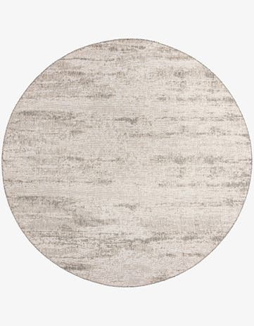 Gray Easy-Clean Modern Indoor / Outdoor Round Rug