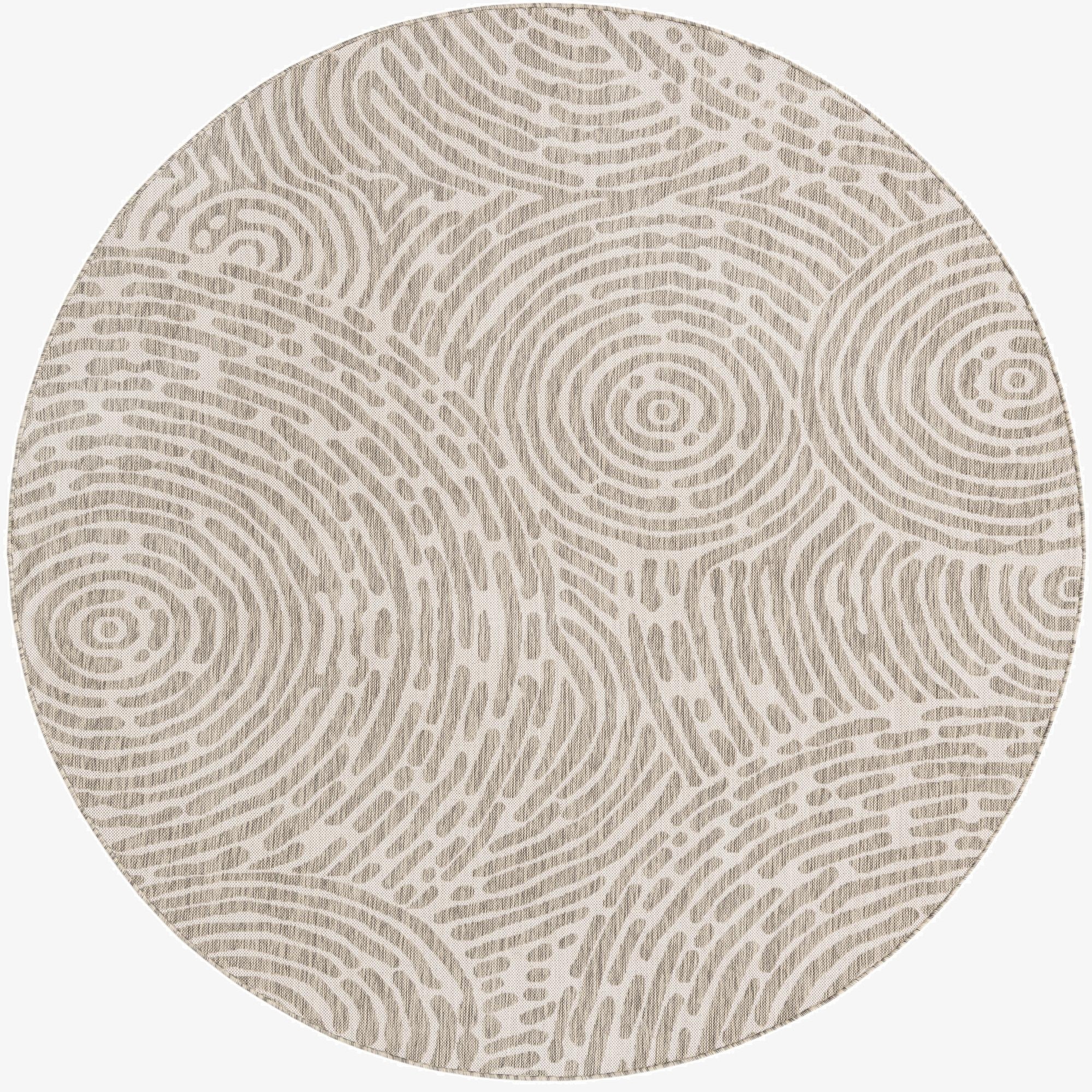 7' 10 x 7' 10  Washable Modern Indoor / Outdoor Round Rug