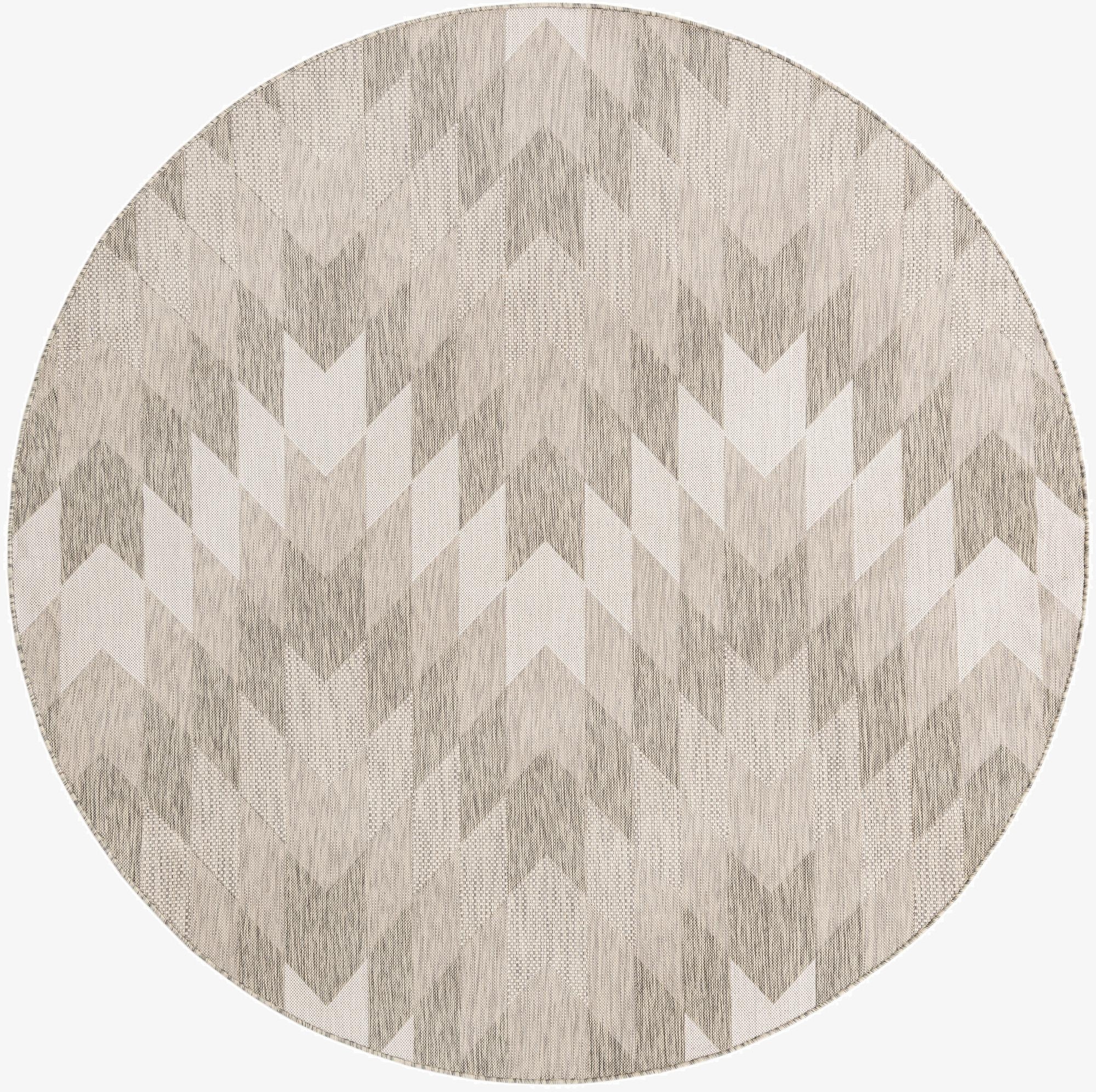 7' 10 x 7' 10  Washable Modern Indoor / Outdoor Round Rug