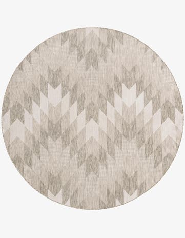 7' 10 x 7' 10 Easy-Clean Modern Indoor / Outdoor Round Rug