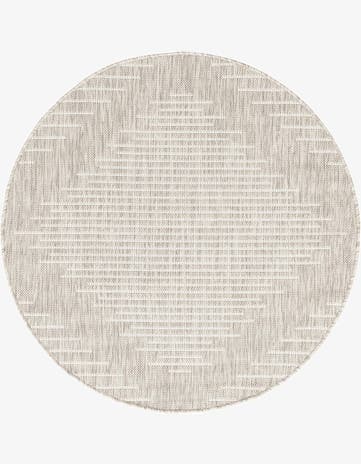 Gray Easy-Clean Modern Indoor / Outdoor Round Rug