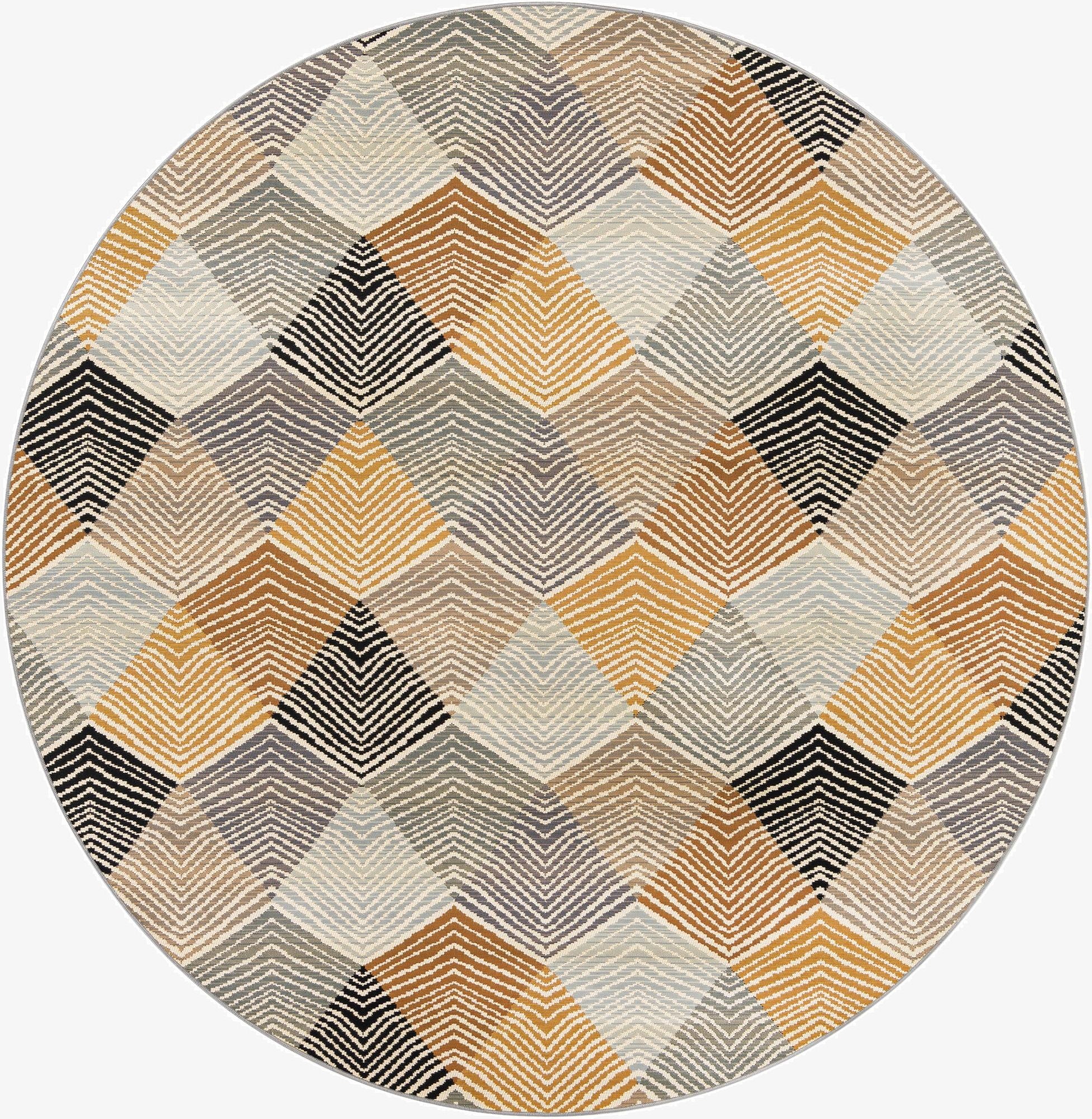 7' 10 x 7' 10  Washable Modern Indoor / Outdoor Round Rug