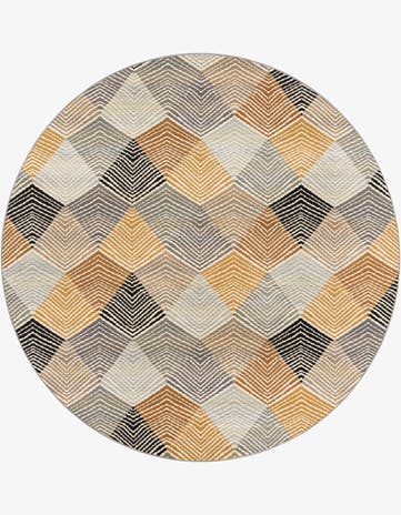 Gray Easy-Clean Modern Indoor / Outdoor Round Rug