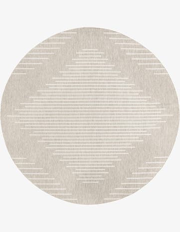 Gray Easy-Clean Modern Indoor / Outdoor Round Rug