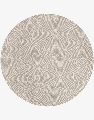 12' x 12' Easy-Clean Modern Indoor / Outdoor Round Rug