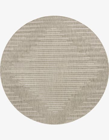 Gray Easy-Clean Modern Indoor / Outdoor Round Rug