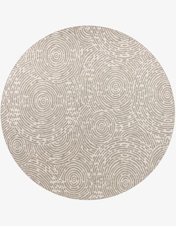 Gray Easy-Clean Modern Indoor / Outdoor Round Rug