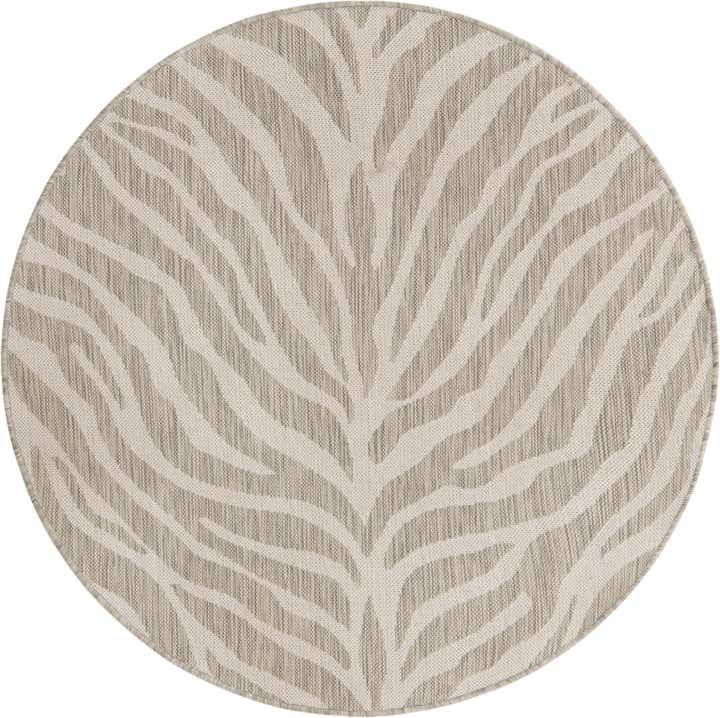 4' x 4' Easy-Clean Safari Indoor / Outdoor Round Rug