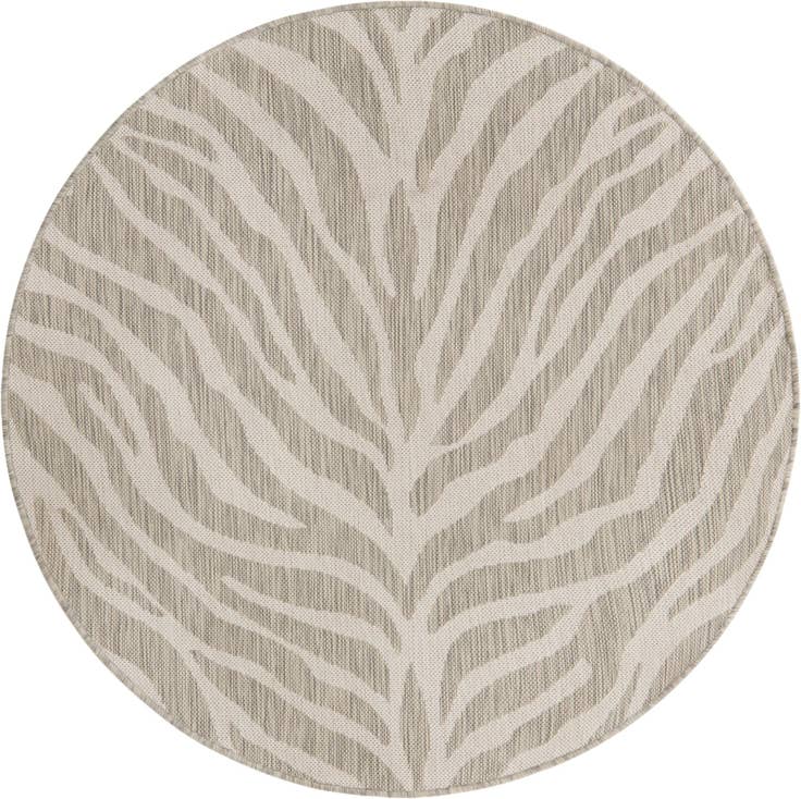 Detail image of 4' x 4' Easy-Clean Safari Indoor / Outdoor Round Rug