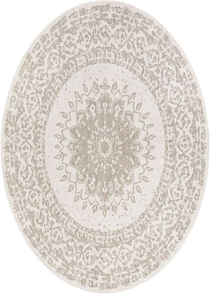 10' x 10' Easy-Clean Traditional Indoor / Outdoor Round Rug