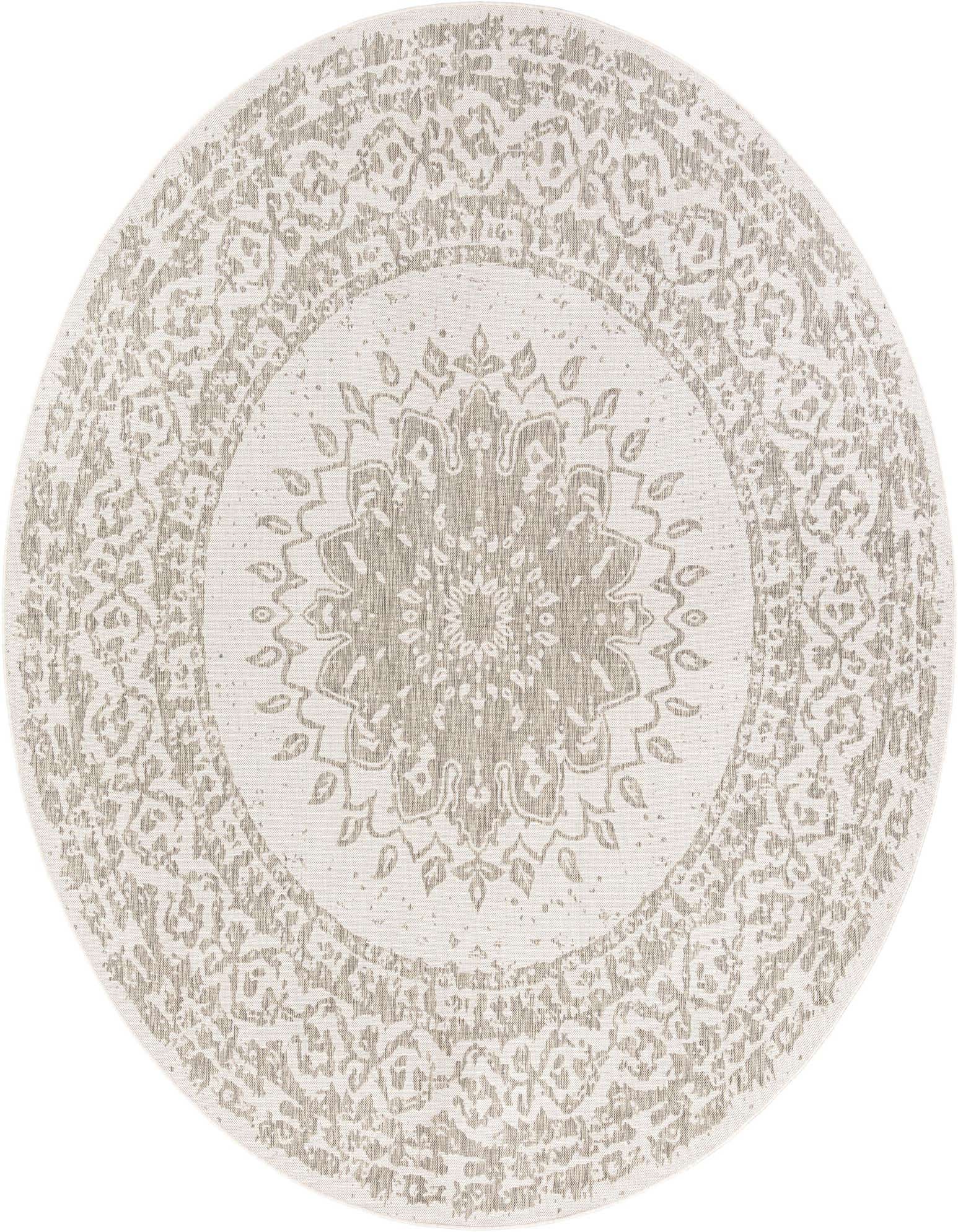 10' x 10' Easy-Clean Traditional Indoor / Outdoor Round Rug