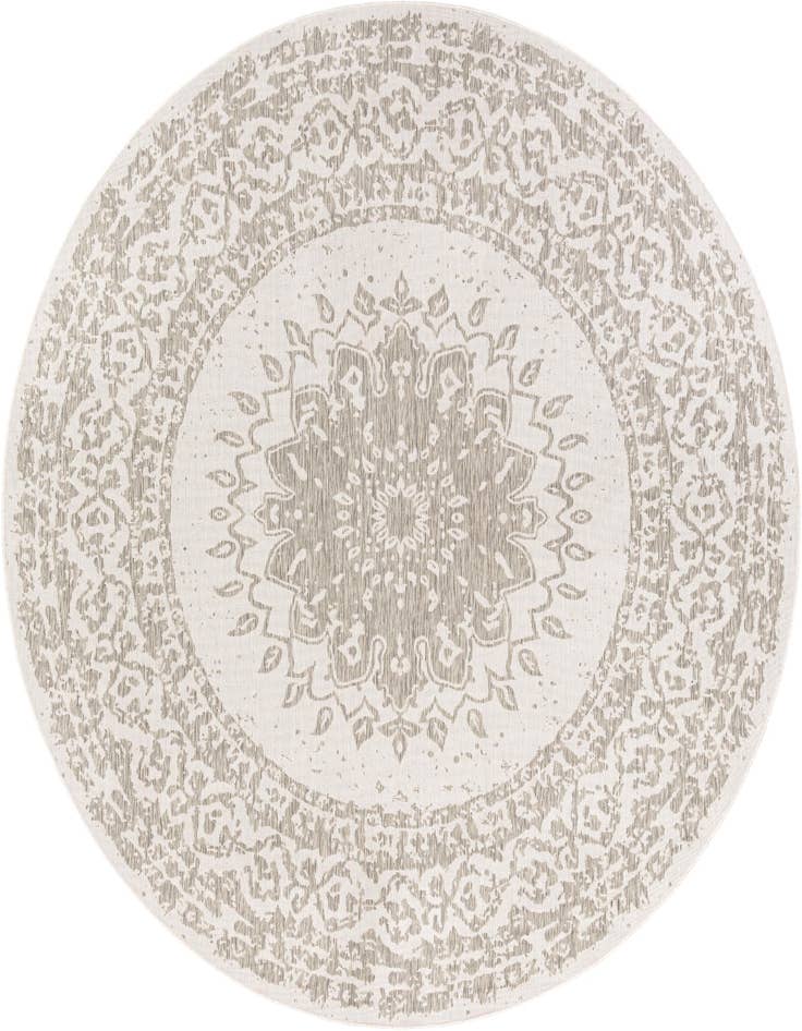 Detail image of 10' x 10' Easy-Clean Traditional Indoor / Outdoor Round Rug