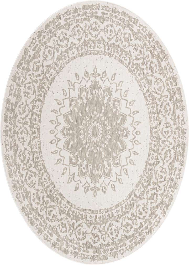 12' x 12' Easy-Clean Traditional Indoor / Outdoor Round Rug