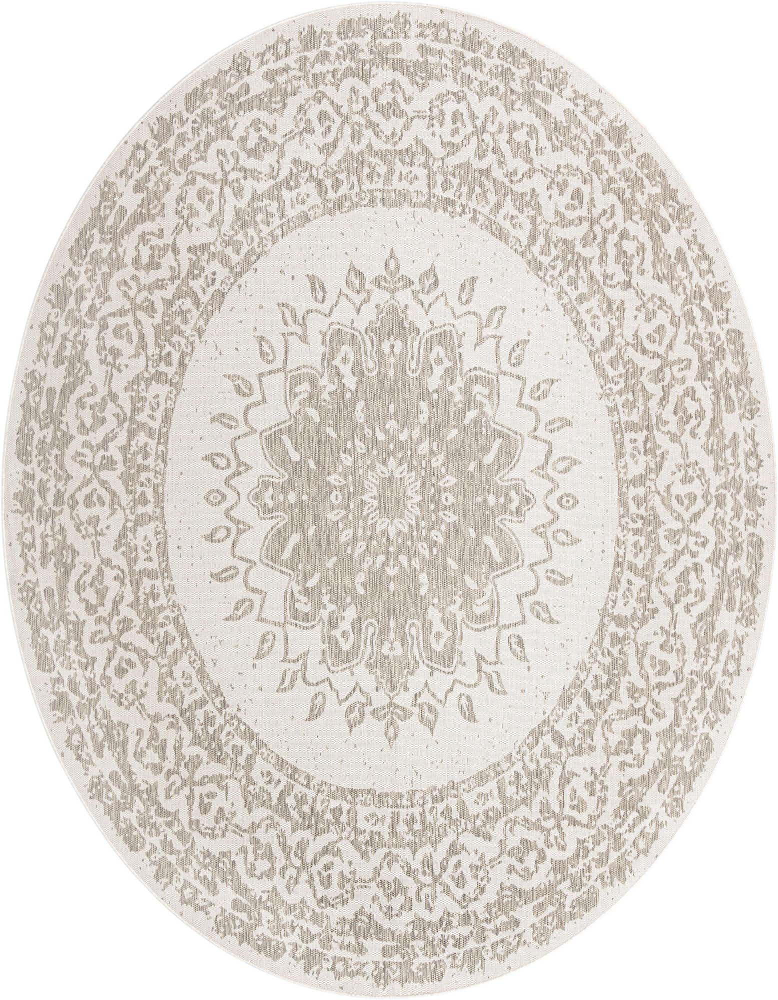 12' x 12' Easy-Clean Traditional Indoor / Outdoor Round Rug