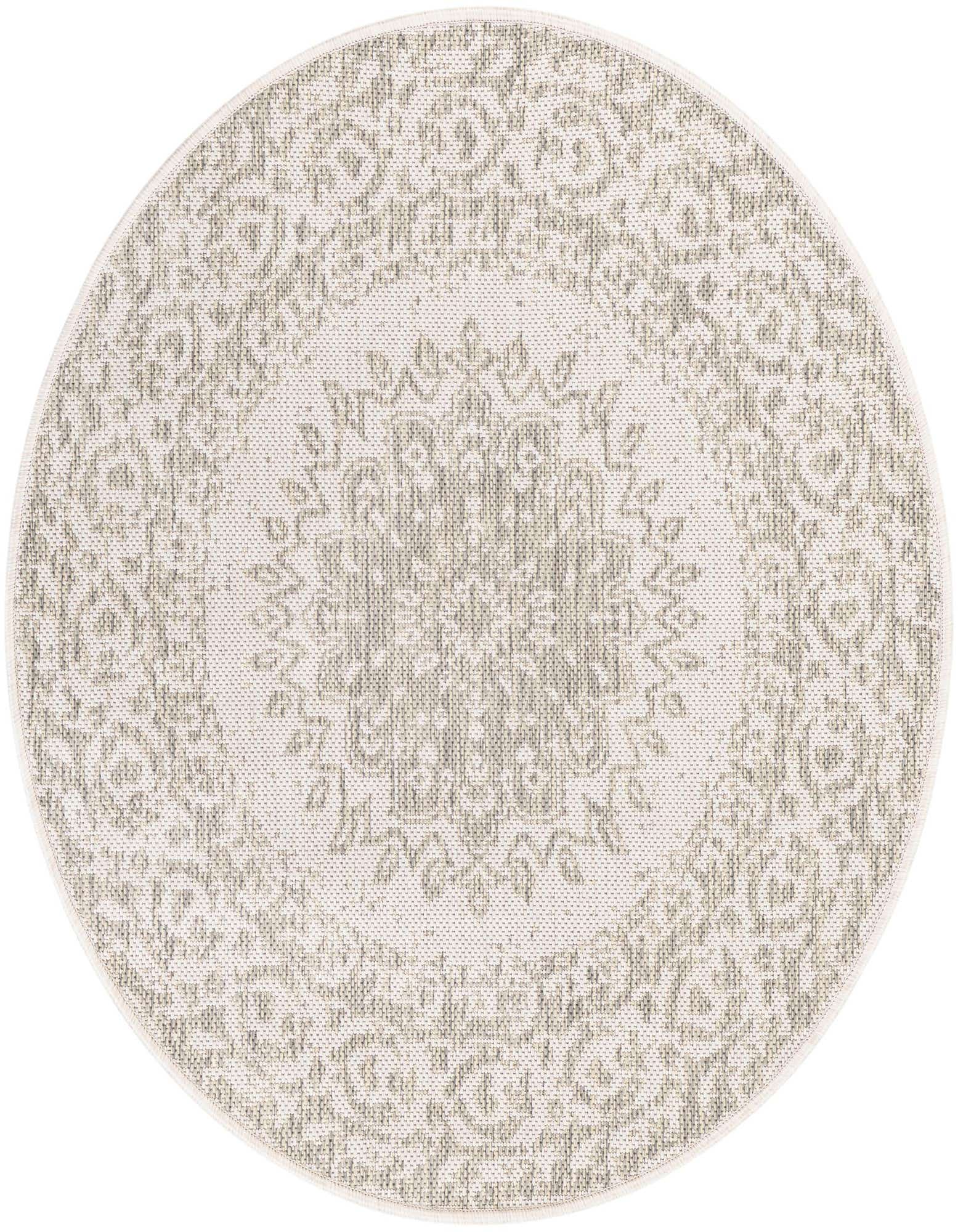 3' x 3' Easy-Clean Traditional Indoor / Outdoor Round Rug