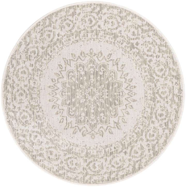 3' x 3' Easy-Clean Traditional Indoor / Outdoor Round Rug