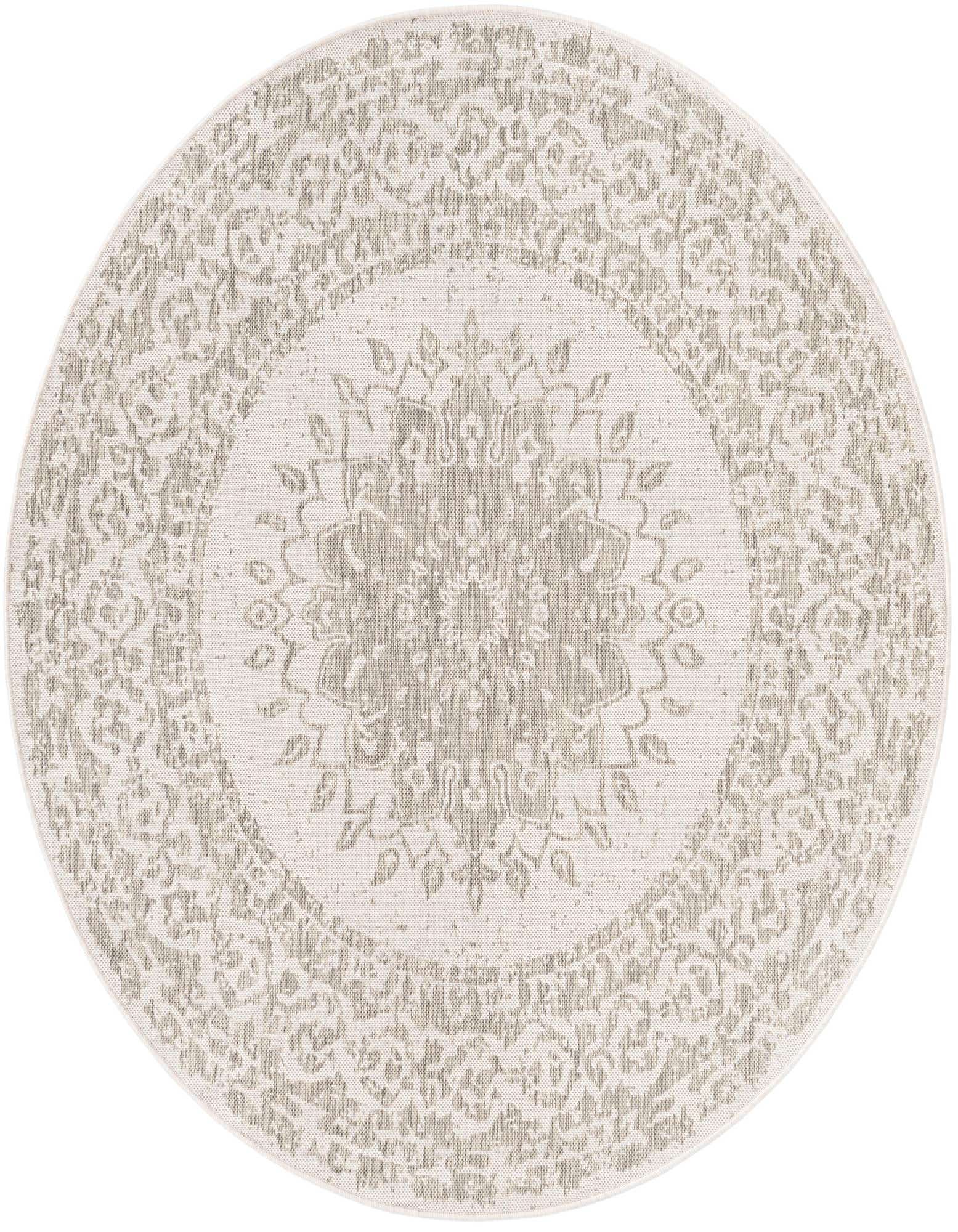 6' x 6' Easy-Clean Traditional Indoor / Outdoor Round Rug