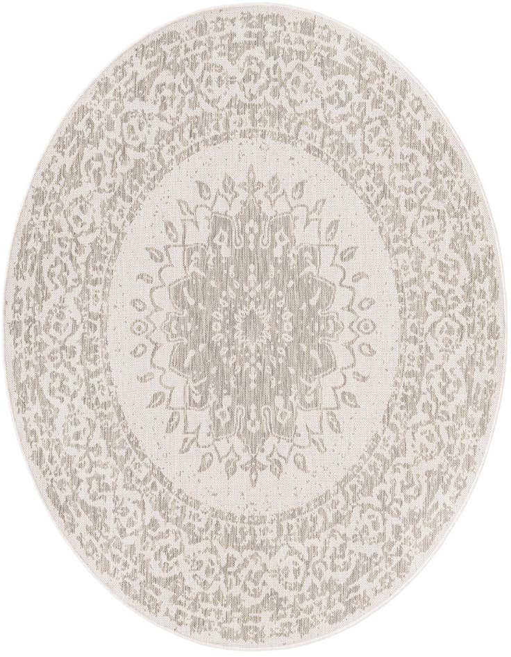Detail image of 6' x 6' Easy-Clean Traditional Indoor / Outdoor Round Rug